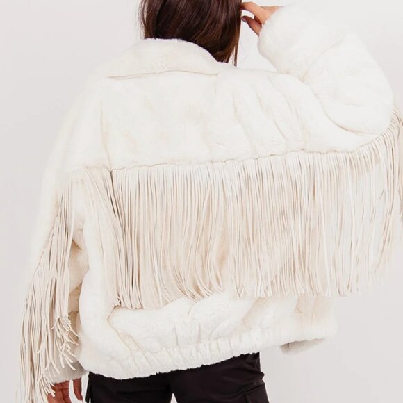 Sixth June Paris - Faux fur fringe jacket off white - M - Picture 9 of 9